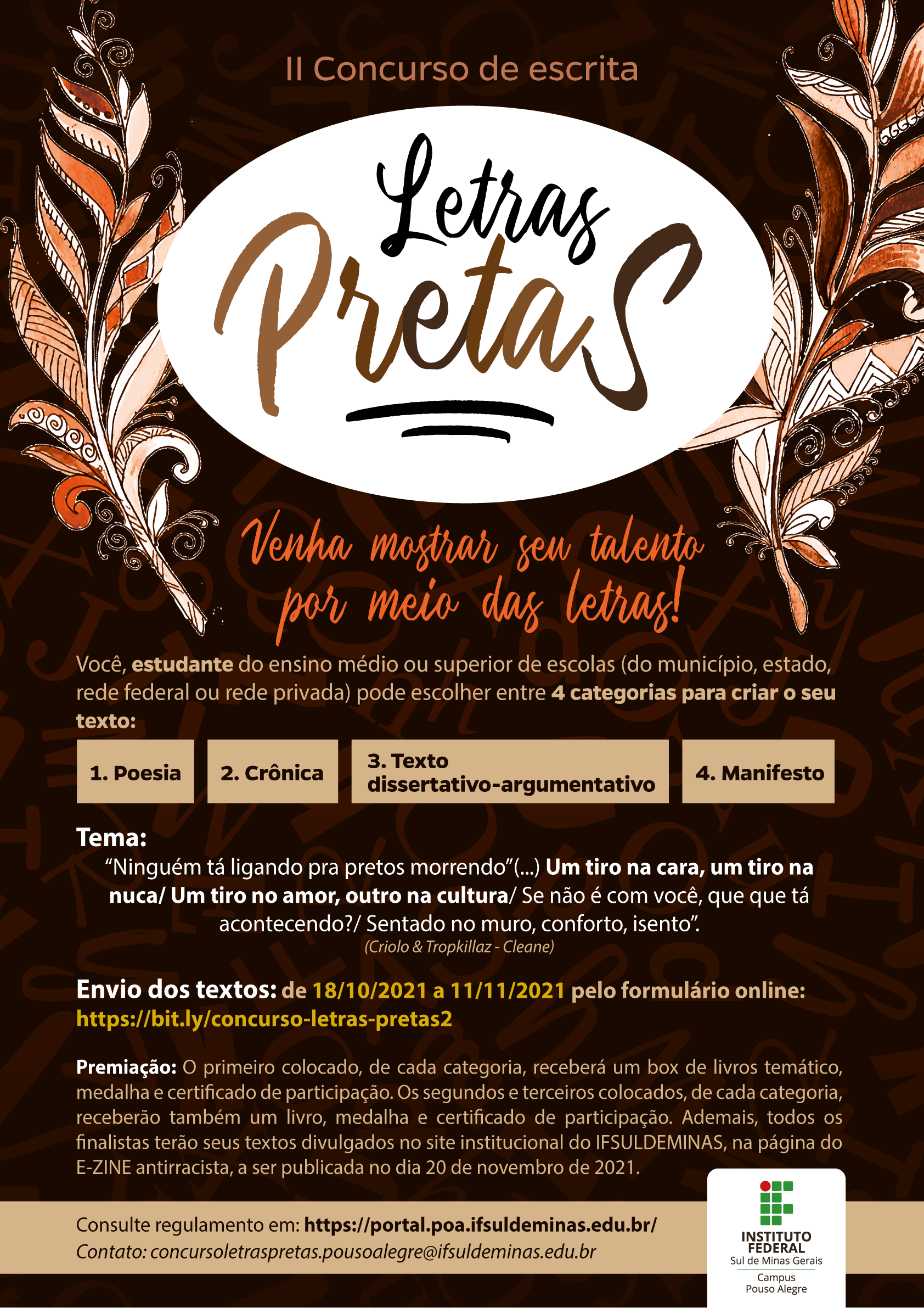 Cartaz 2 Concurso Letras Pretas